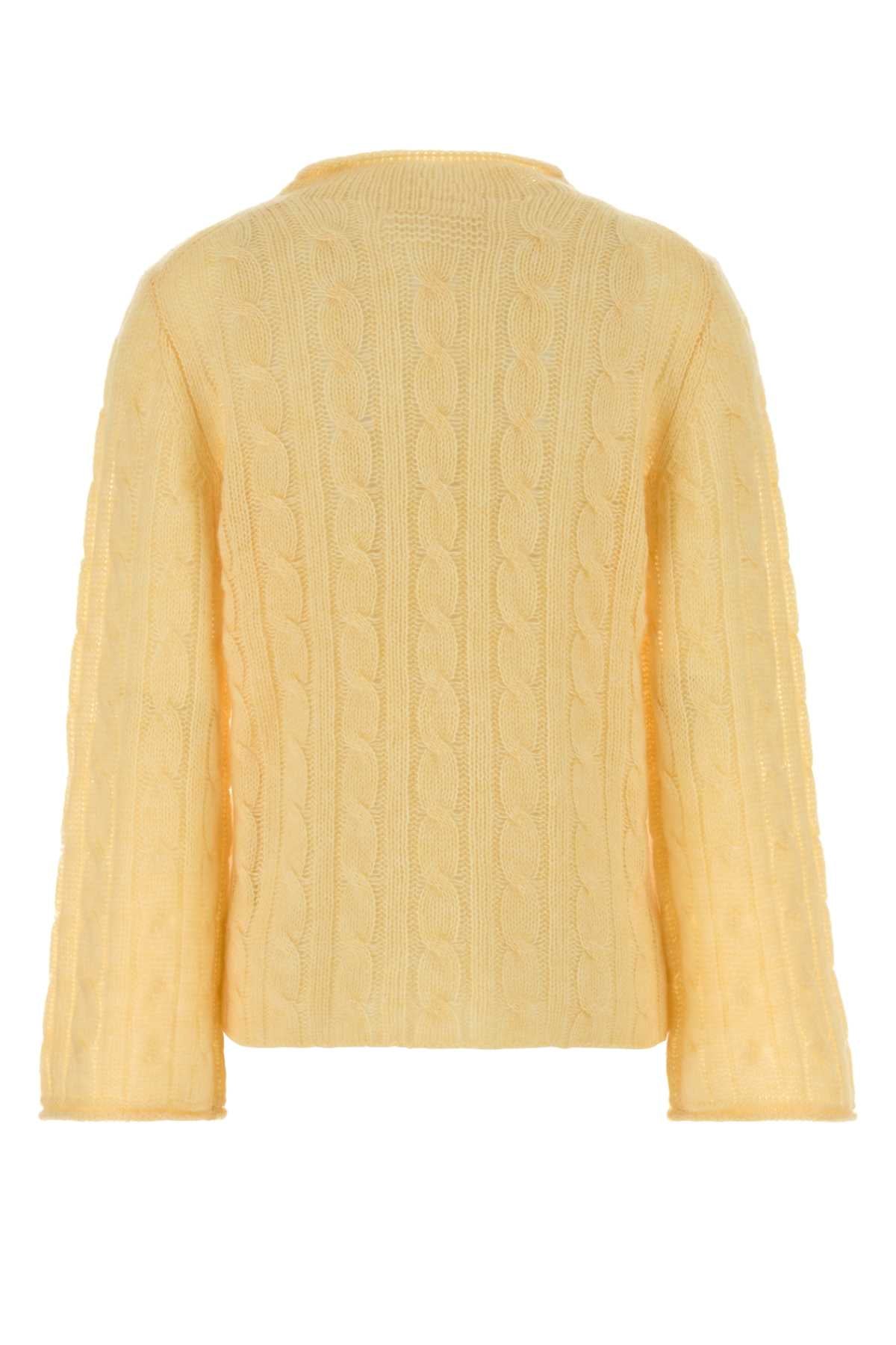 Guest In Residence Women Yellow Wool Blend Cable Sweater GUEST IN RESIDENCE