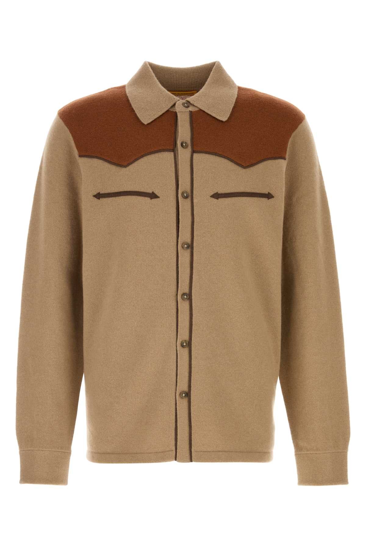 Guest In Residence Men Cappuccino Cashmere Western Shirt GUEST IN RESIDENCE