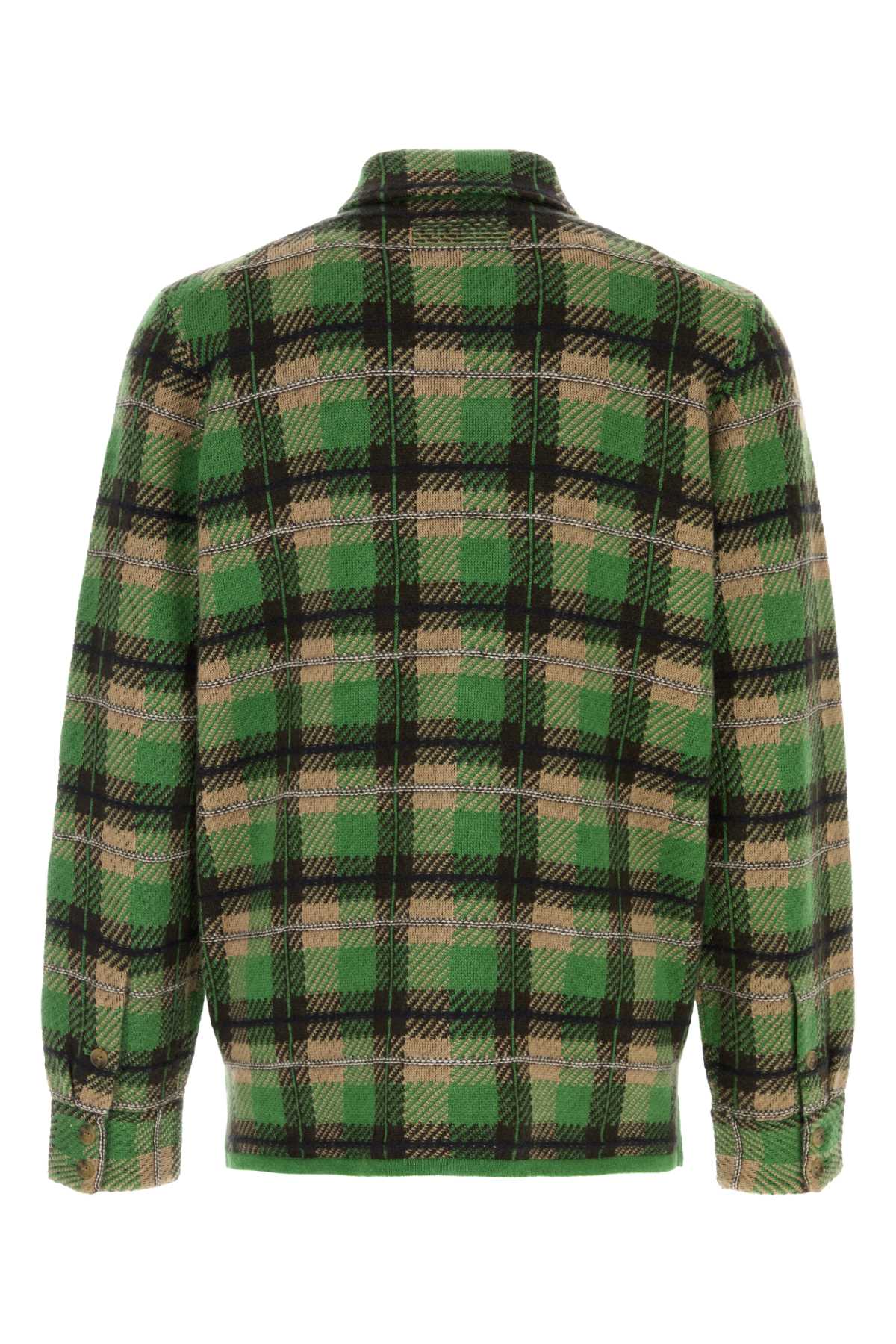 Guest In Residence Men Embroidered Cashmere Plaid Shirt GUEST IN RESIDENCE