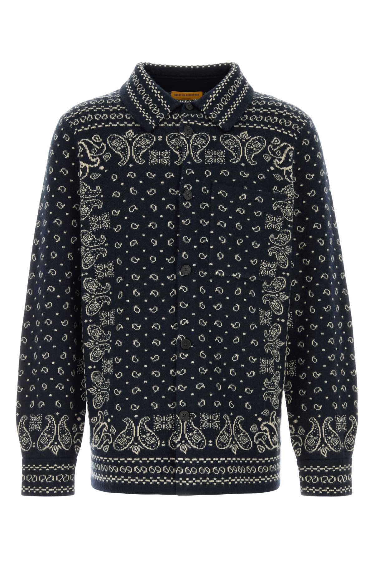 Guest In Residence Men Embroidered Cashmere Wild Rag Shirt GUEST IN RESIDENCE