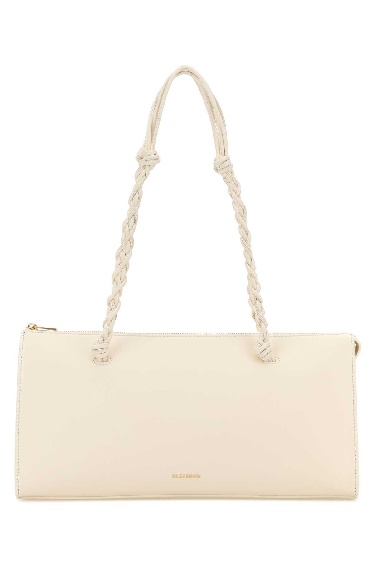 Jil Sander Women Ivory Leather Tangle Tent Shoulder Bag JIL SANDER