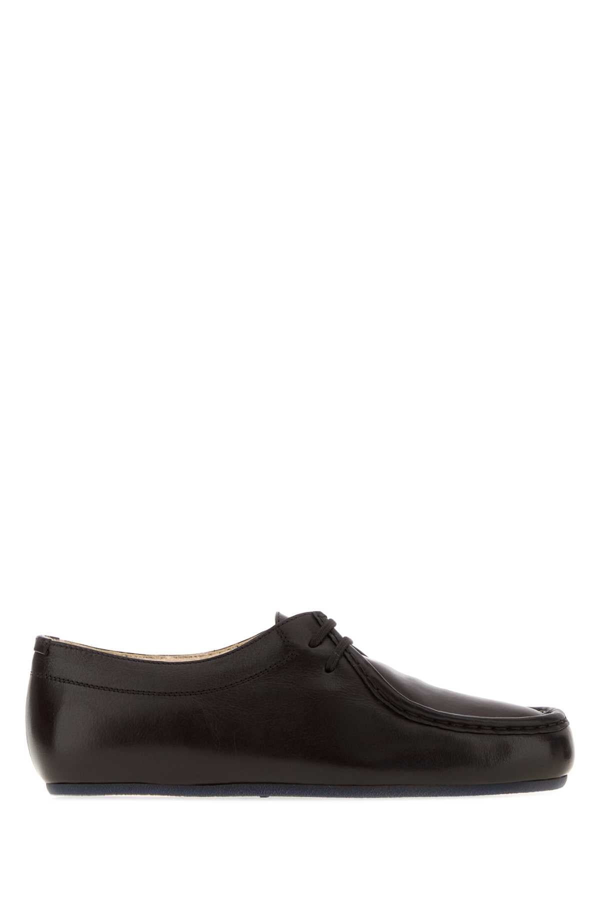 Jil Sander Women Dark Brown Leather Lace-Up Shoes JIL SANDER
