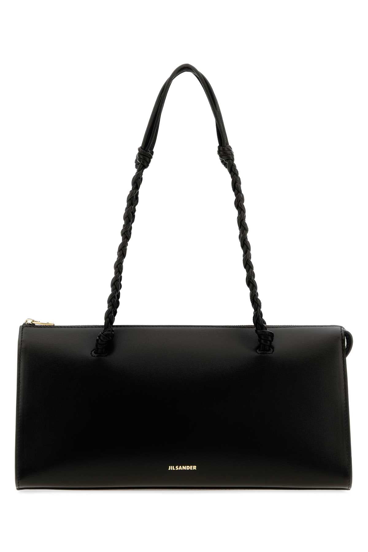 Jil Sander Women Black Leather Tangle Tent Shoulder Bag JIL SANDER
