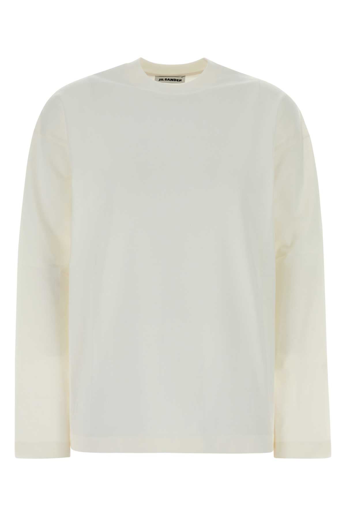 Jil Sander Women White Cotton T-Shirt JIL SANDER