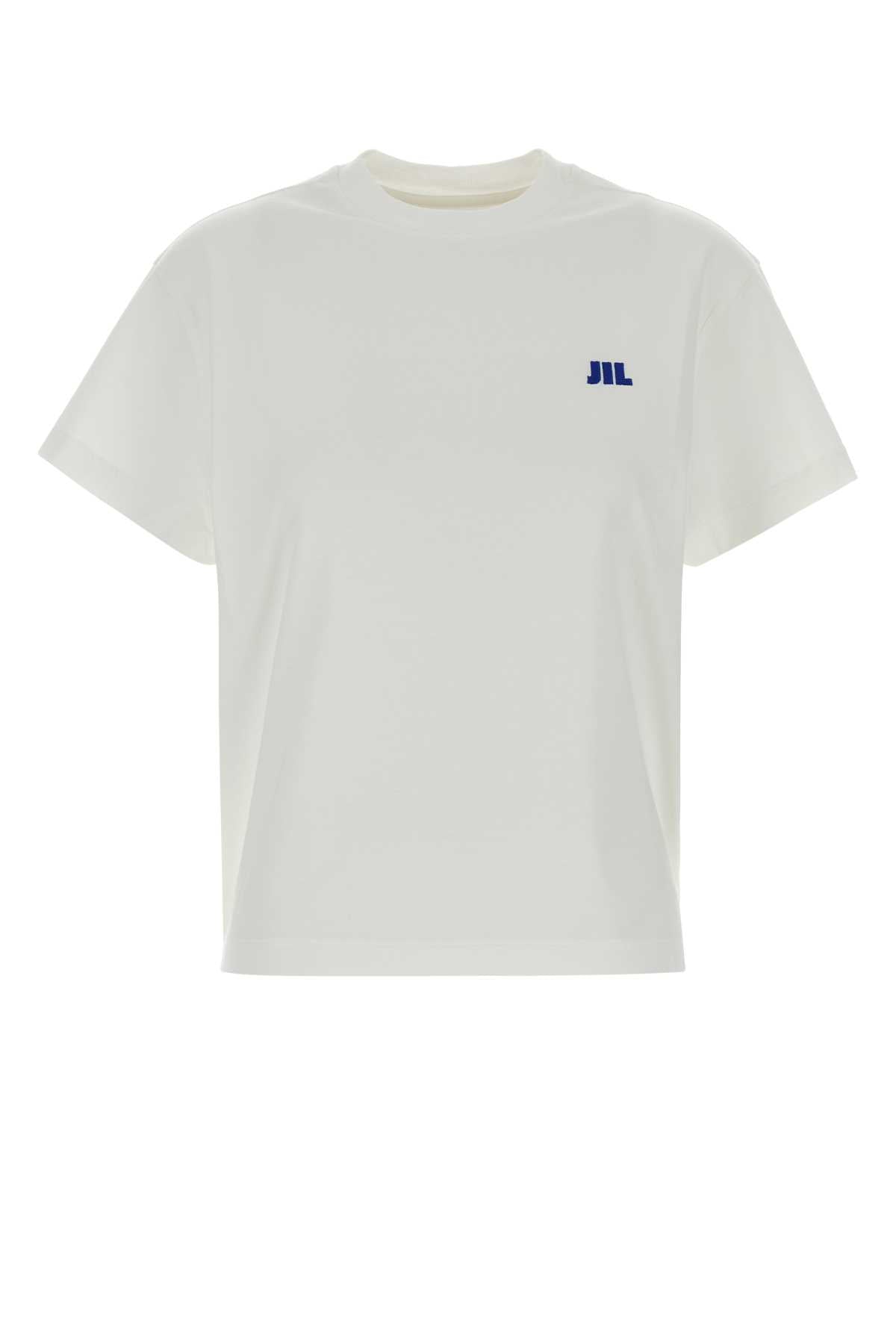 Jil Sander Women White Cotton T-Shirt JIL SANDER