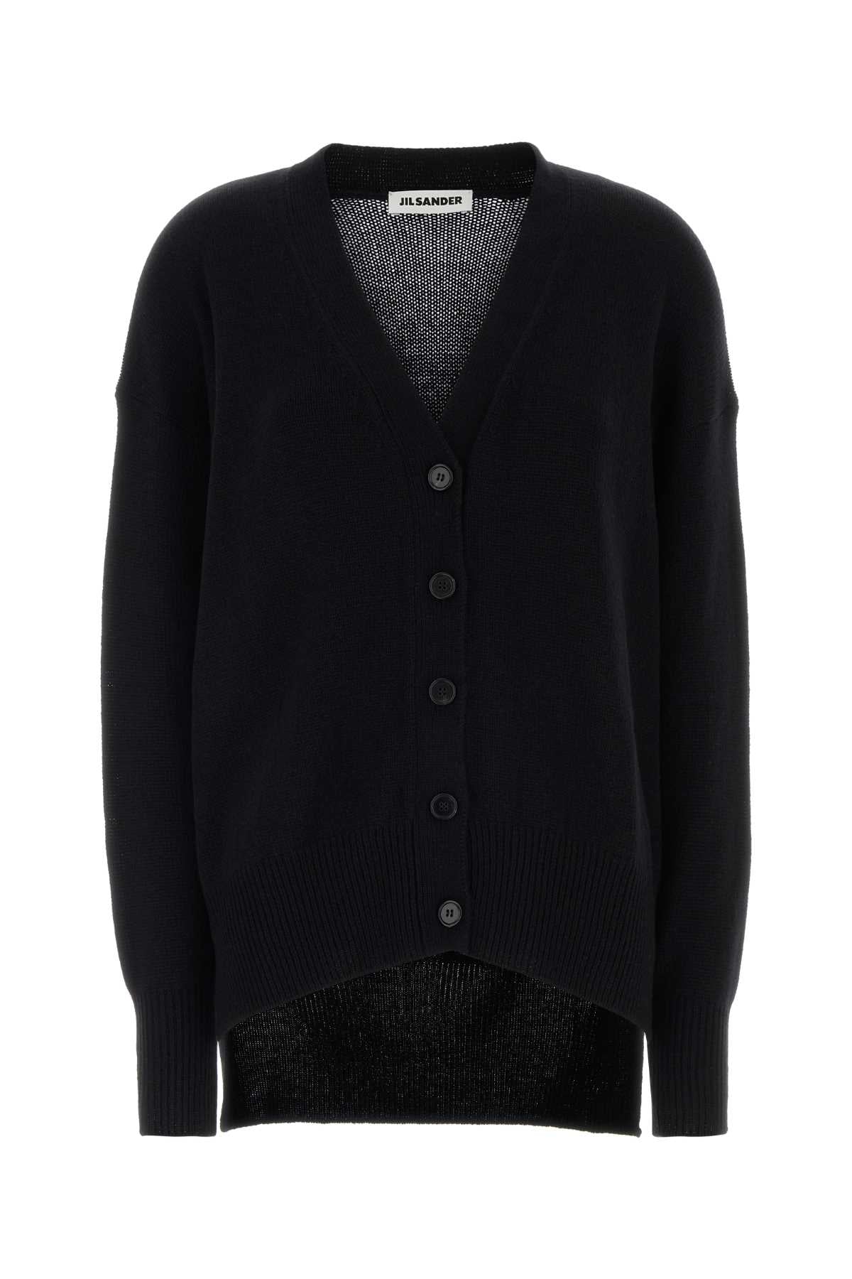 Jil Sander Women Black Cashmere Oversize Cardigan JIL SANDER