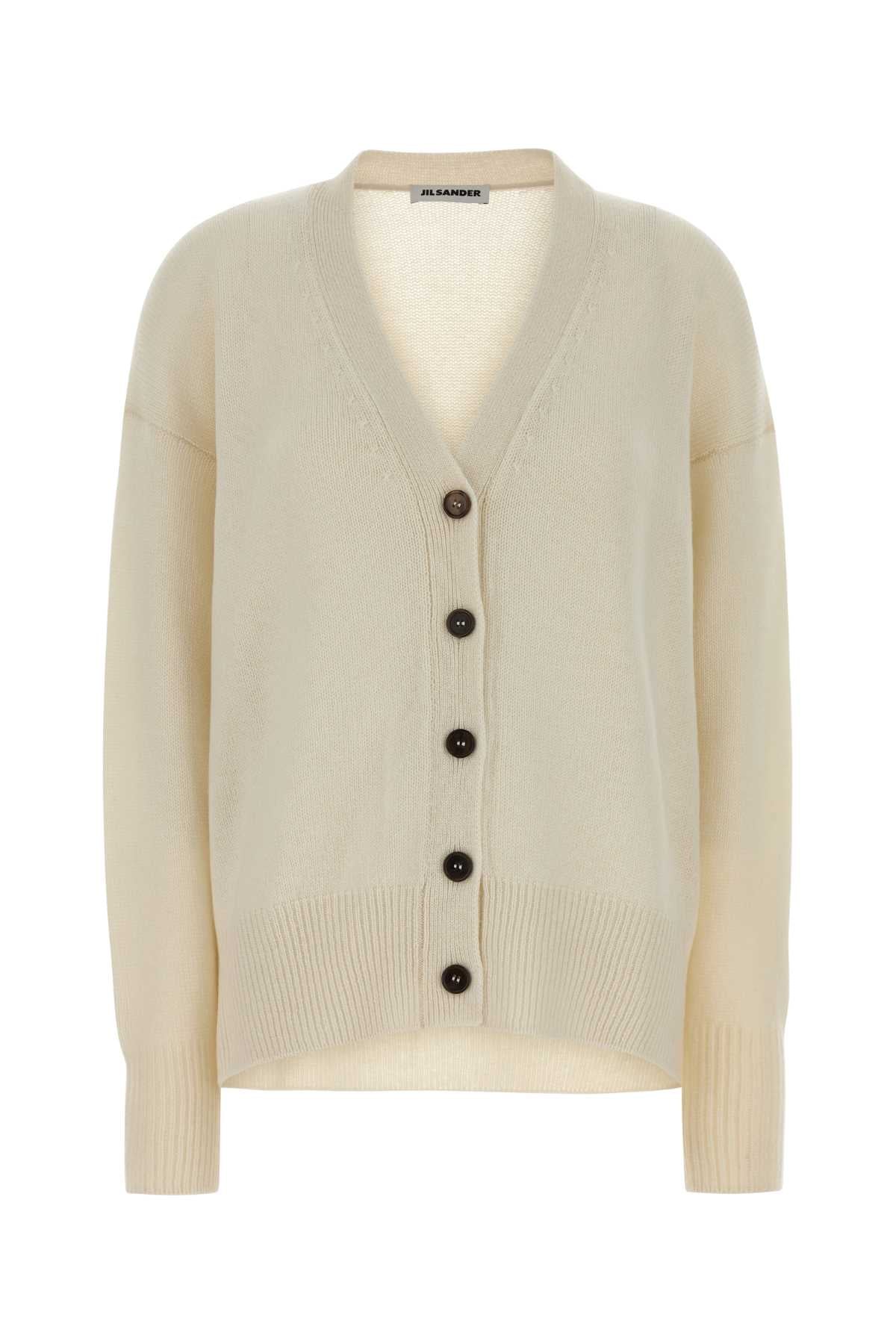 Jil Sander Women Ivory Cashmere Oversize Cardigan JIL SANDER