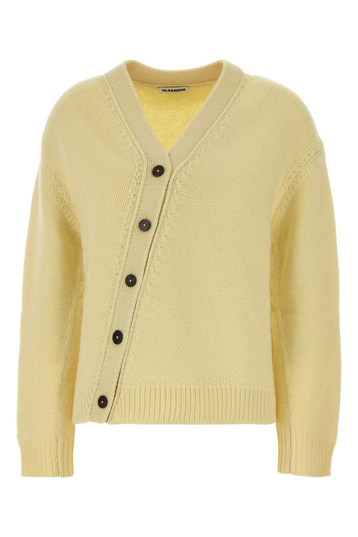 Jil Sander Women Pastel Yellow Wool Blend Cardigan JIL SANDER