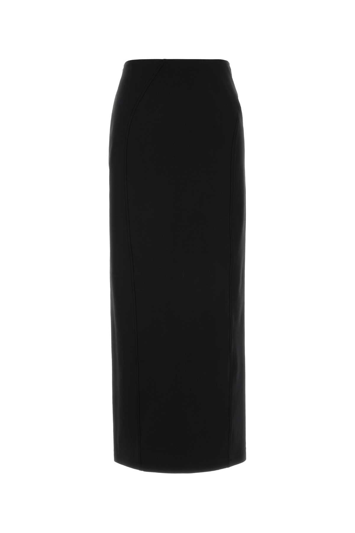 Jil Sander Women Black Stretch Wool Blend Skirt JIL SANDER