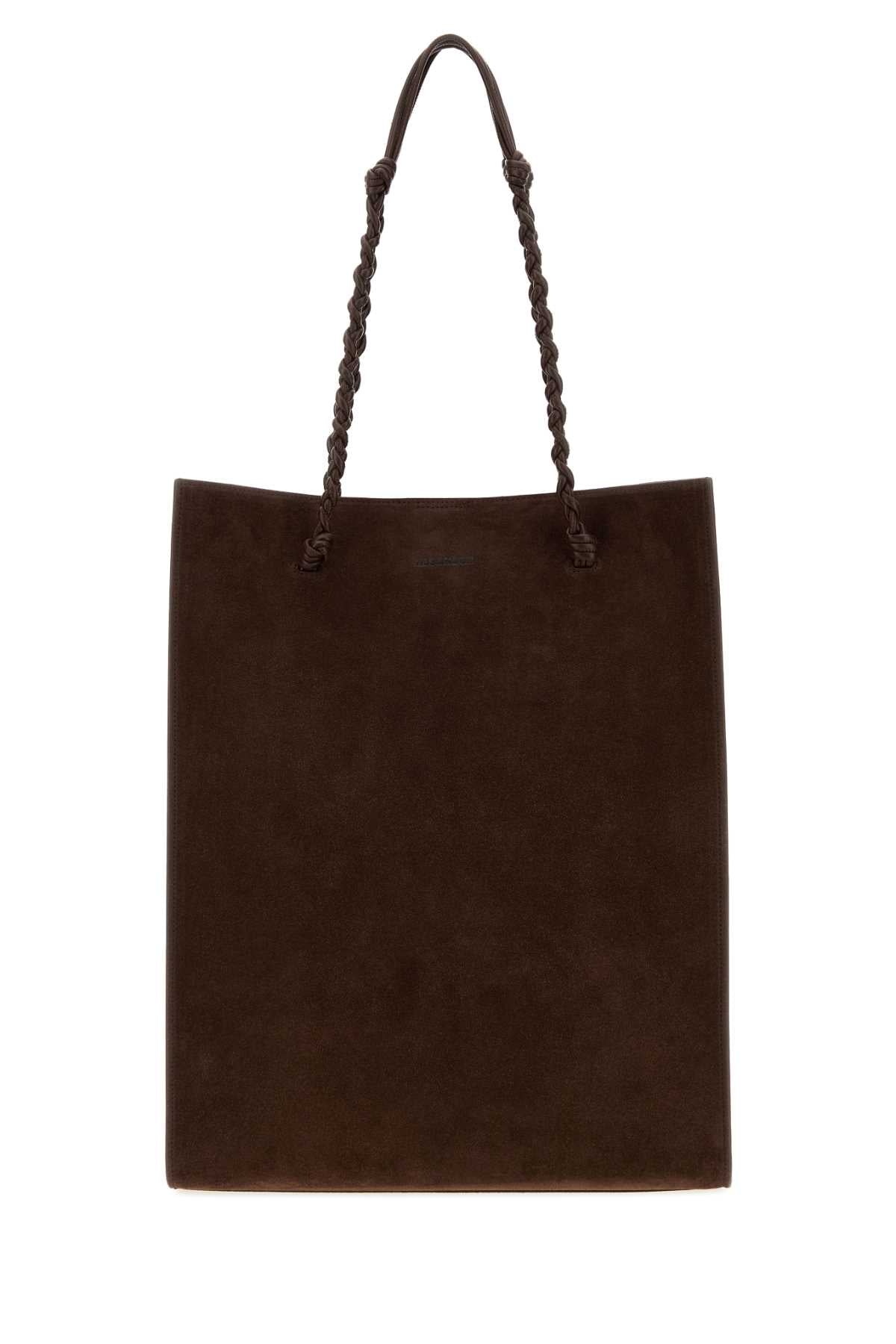 Jil Sander Women Chocolate Suede Tangle Shopping Bag JIL SANDER