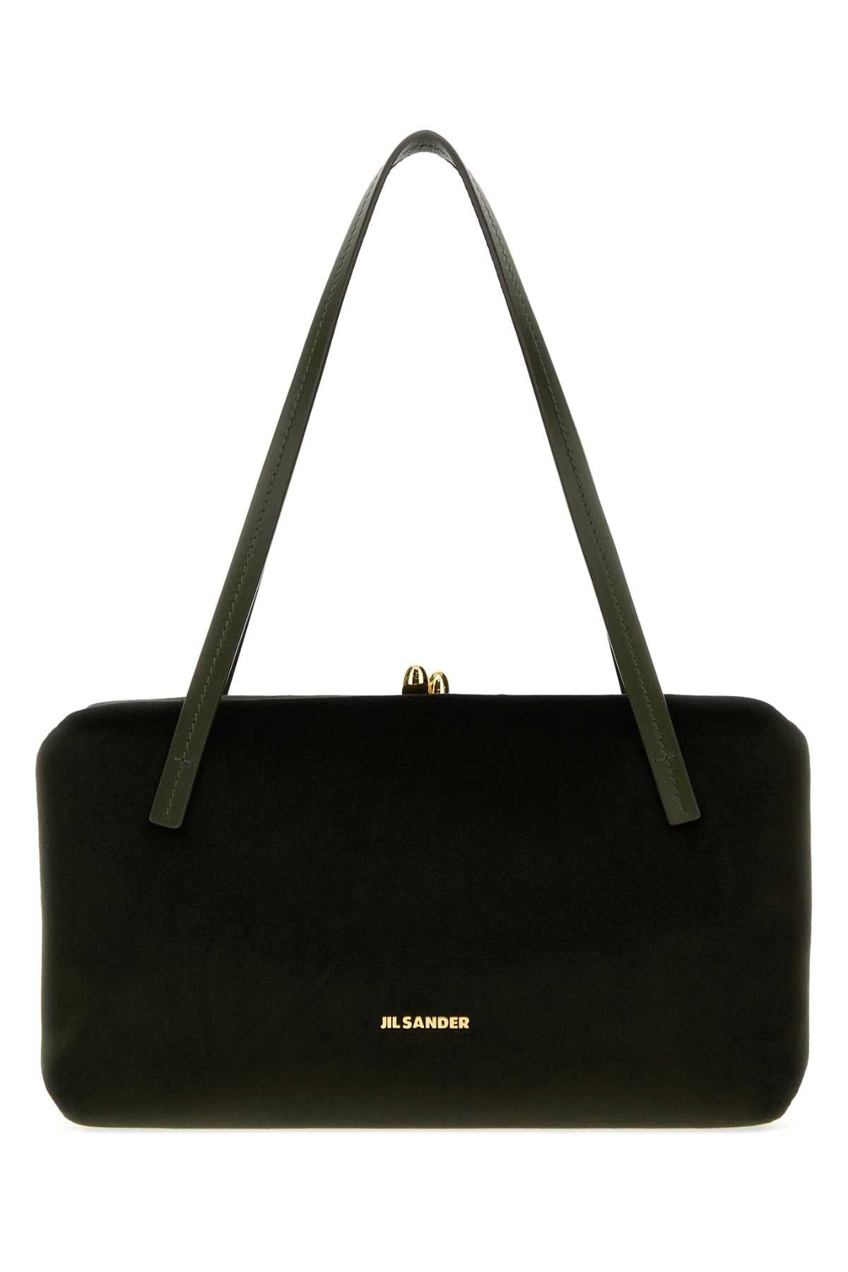 Jil Sander Women Bottle Green Velvet Small Goji Pillow Handbag JIL SANDER