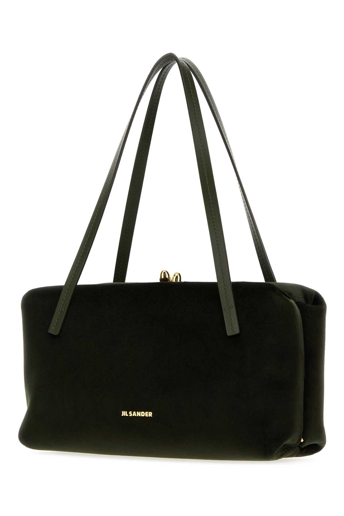 Jil Sander Women Bottle Green Velvet Small Goji Pillow Handbag JIL SANDER