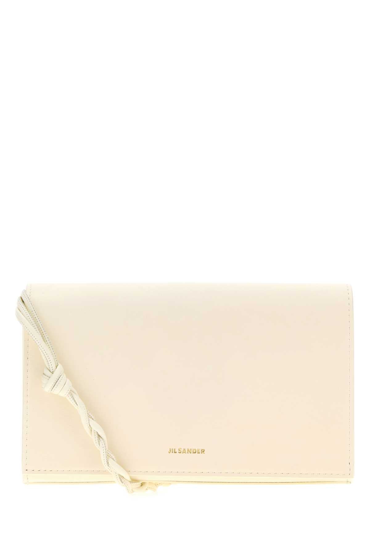 Jil Sander Women Ivory Leather Tangle Wallet JIL SANDER