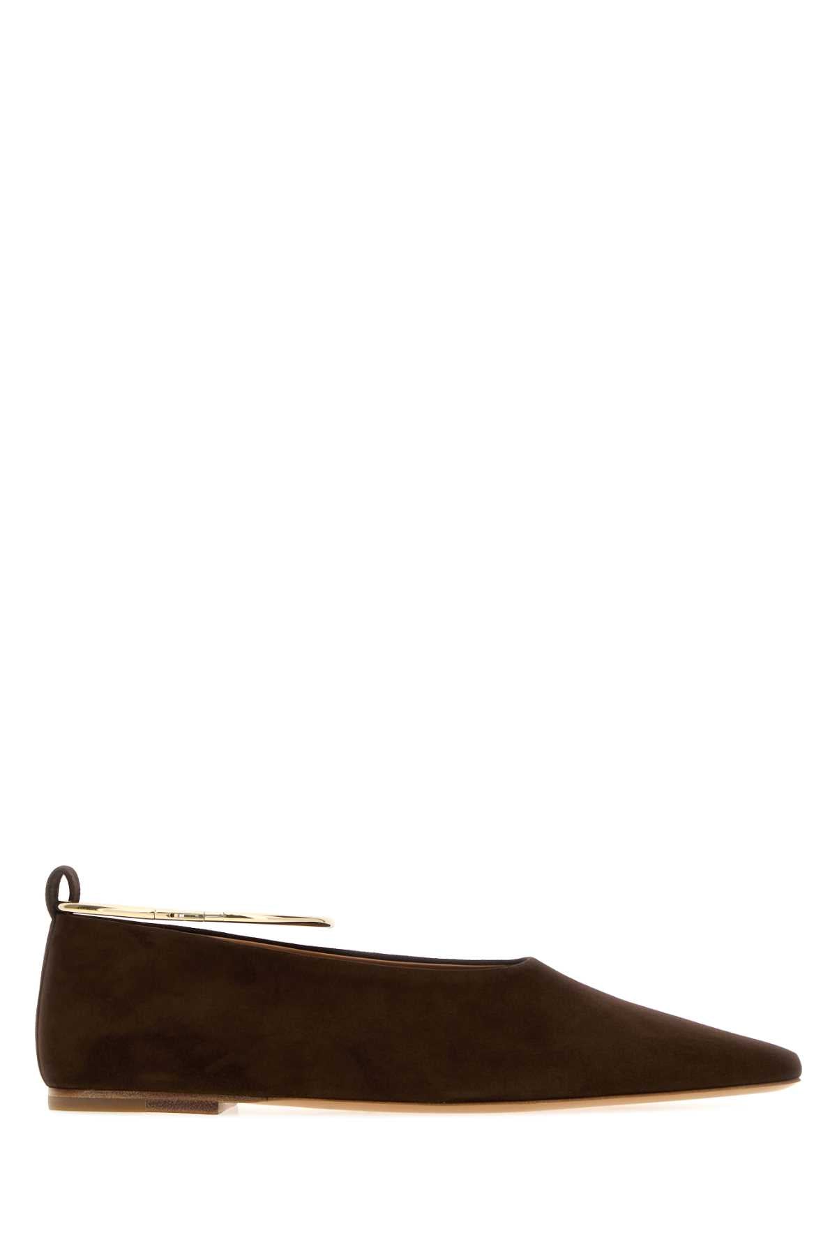 Jil Sander Women Brown Suede Ring Ballerinas JIL SANDER