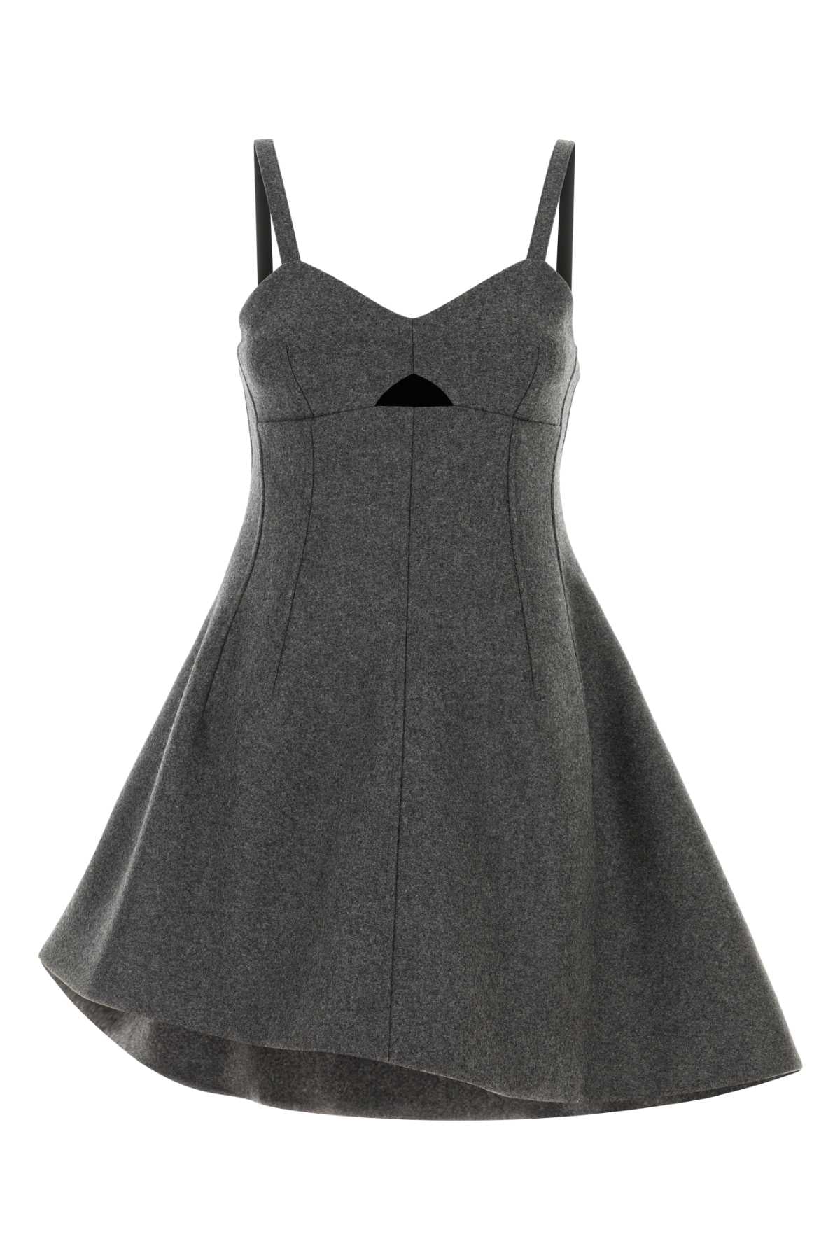 Jil Sander Women Dark Grey Wool Mini Dress JIL SANDER