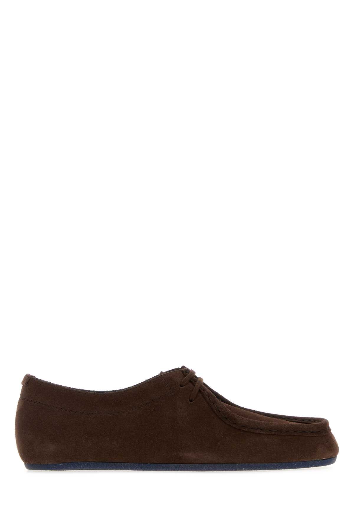 Jil Sander Men Dark Brown Suede Lace-Up Shoes JIL SANDER