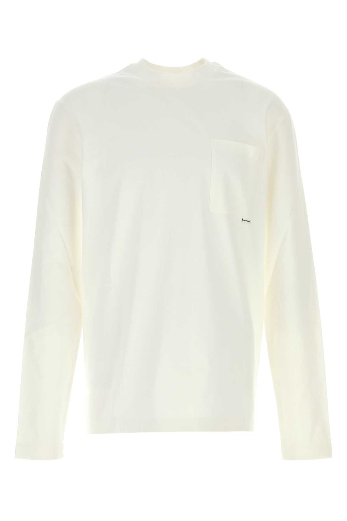 Jil Sander Men White Cotton T-Shirt JIL SANDER