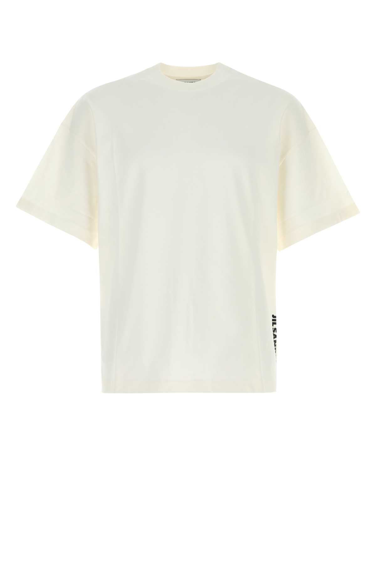 Jil Sander Men White Cotton T-Shirt JIL SANDER