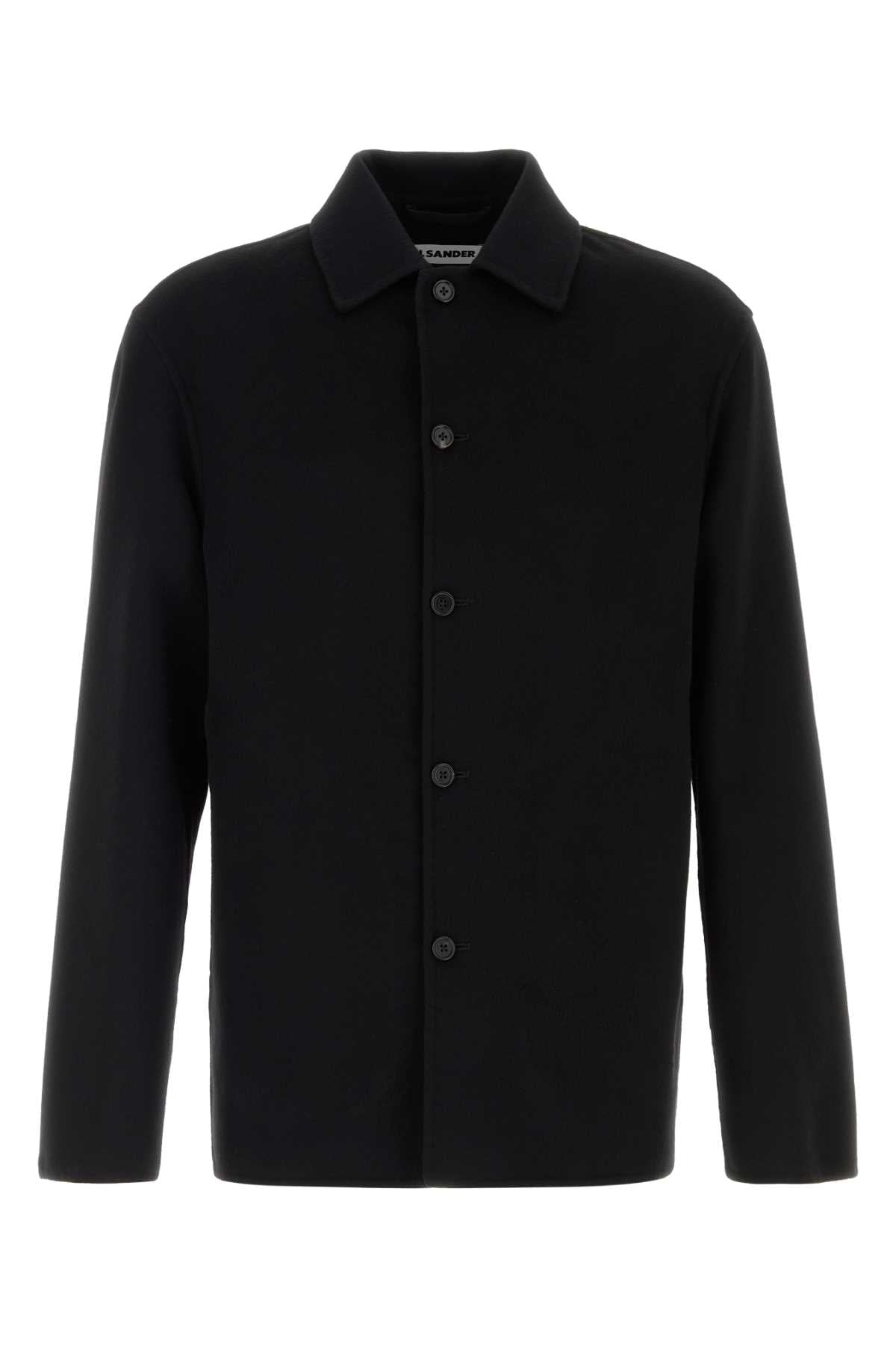 Jil Sander Men Black Wool Blend Shirt JIL SANDER