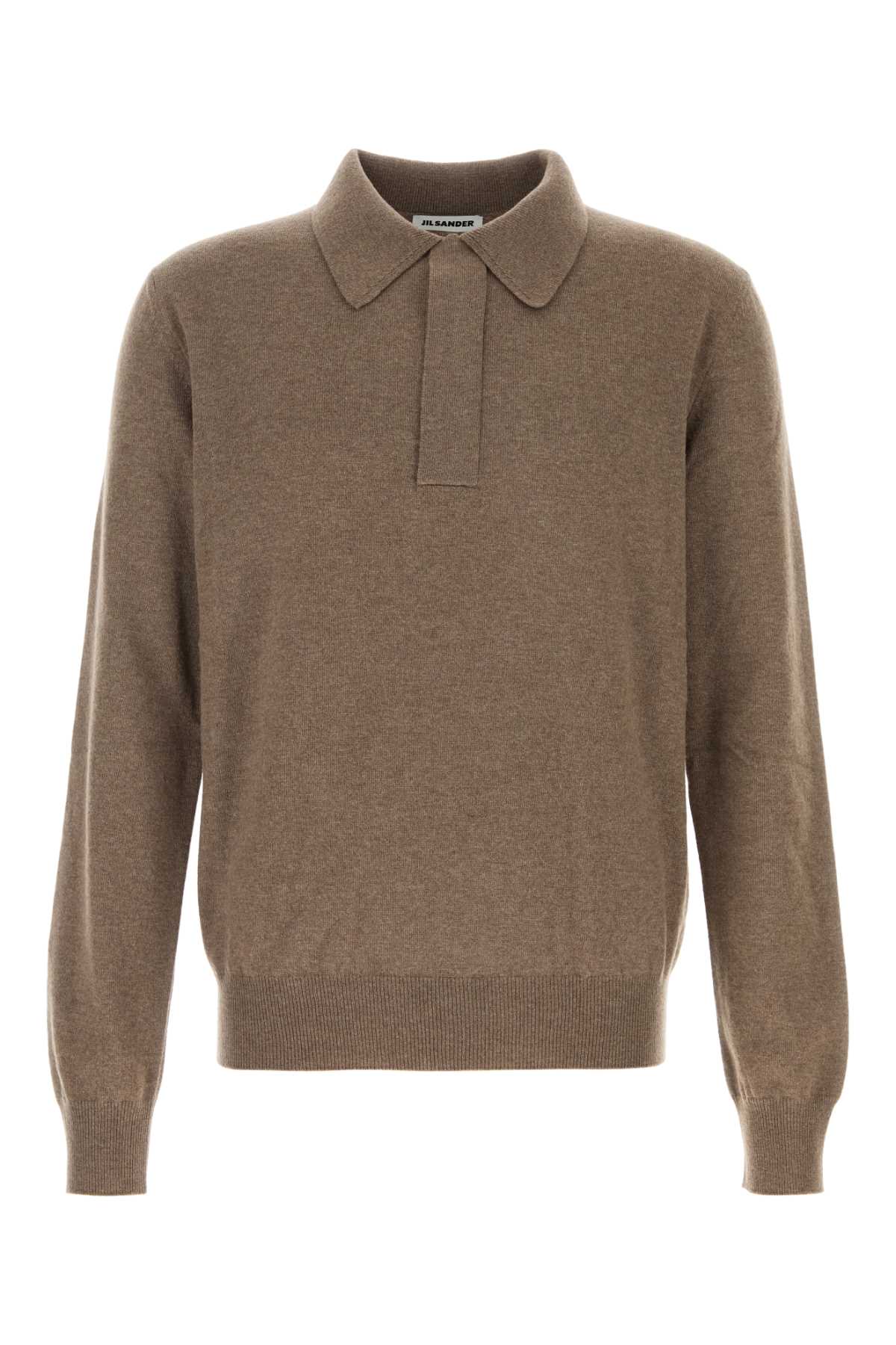 Jil Sander Men Mud Wool Polo Shirt JIL SANDER