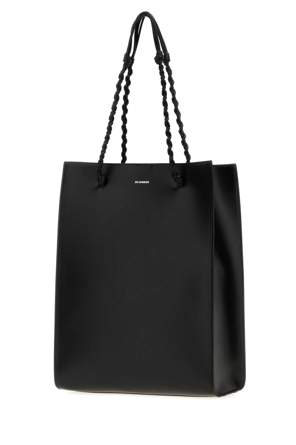Jil Sander Men Black Leather Tangle Shopping Bag JIL SANDER