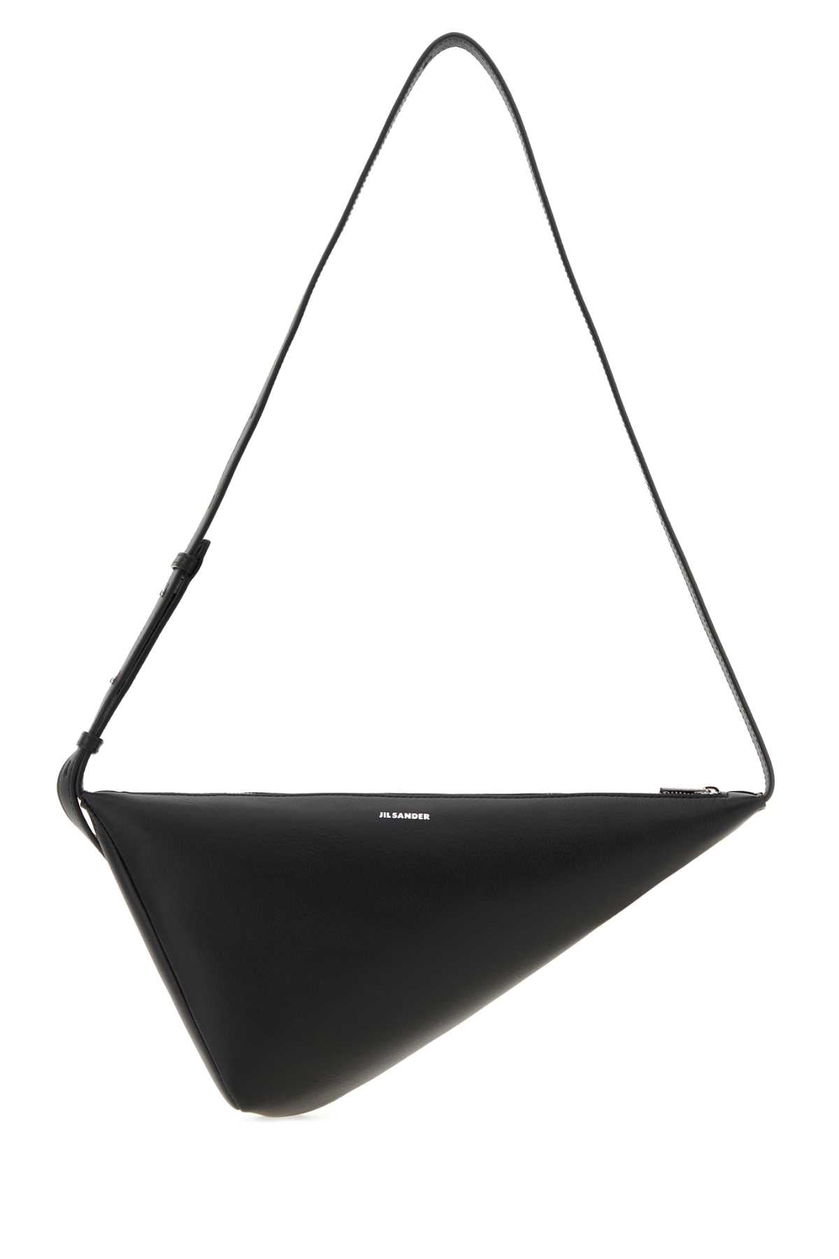 Jil Sander Men Black Leather Triangle Crossbody Bag JIL SANDER