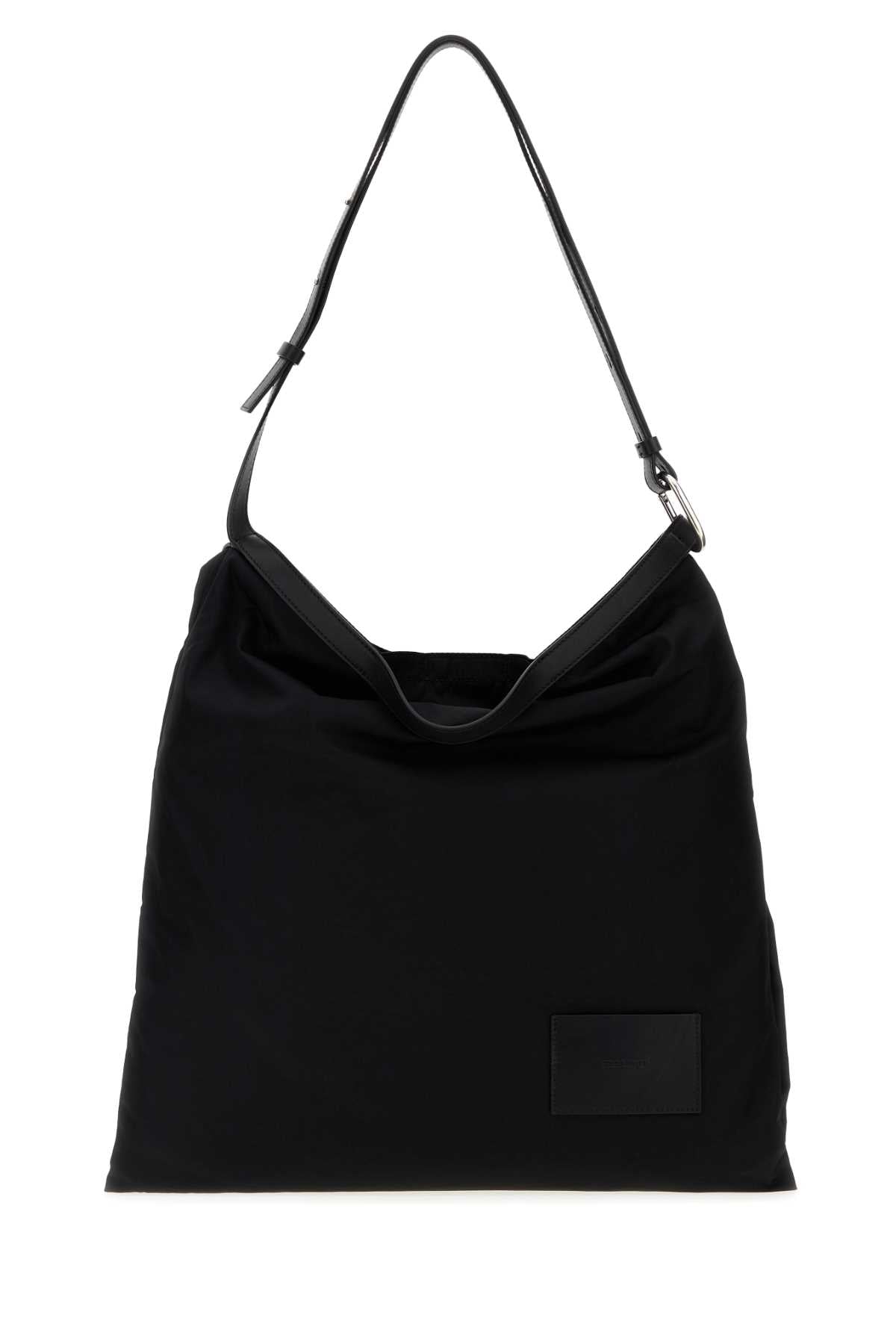 Jil Sander Men Black Canvas Soft Rolled Shopping Bag JIL SANDER