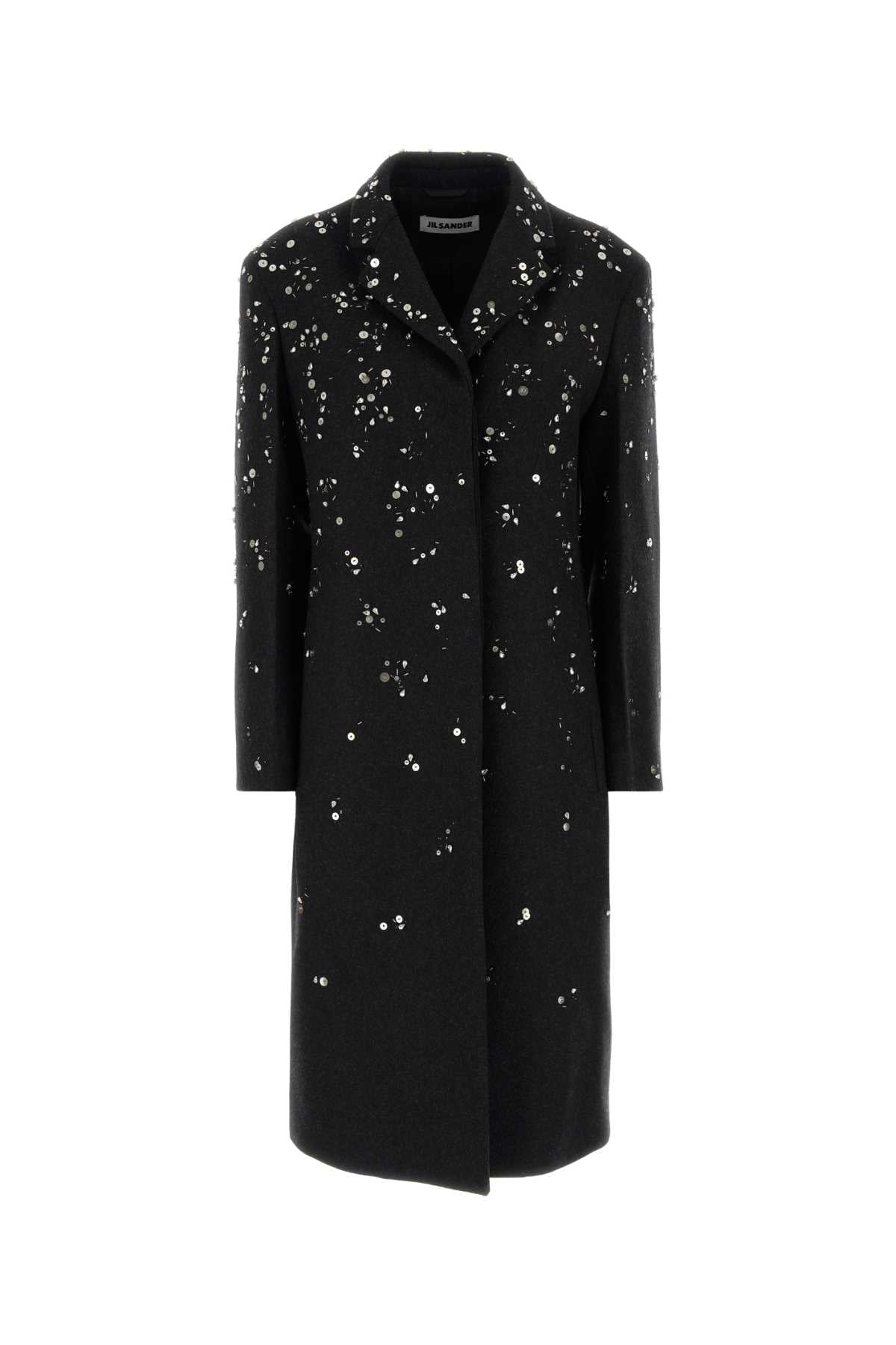 Jil Sander Women Slate Wool Coat JIL SANDER