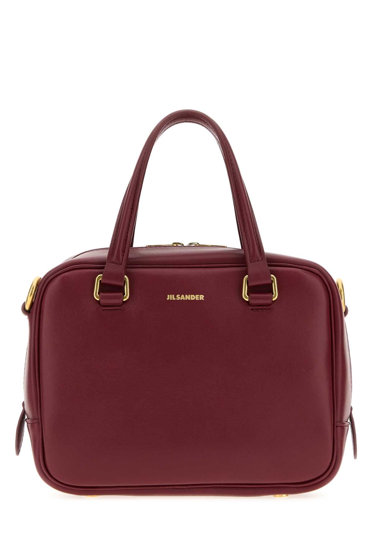 Jil Sander Women Burgundy Leather Small Vision Handbag JIL SANDER