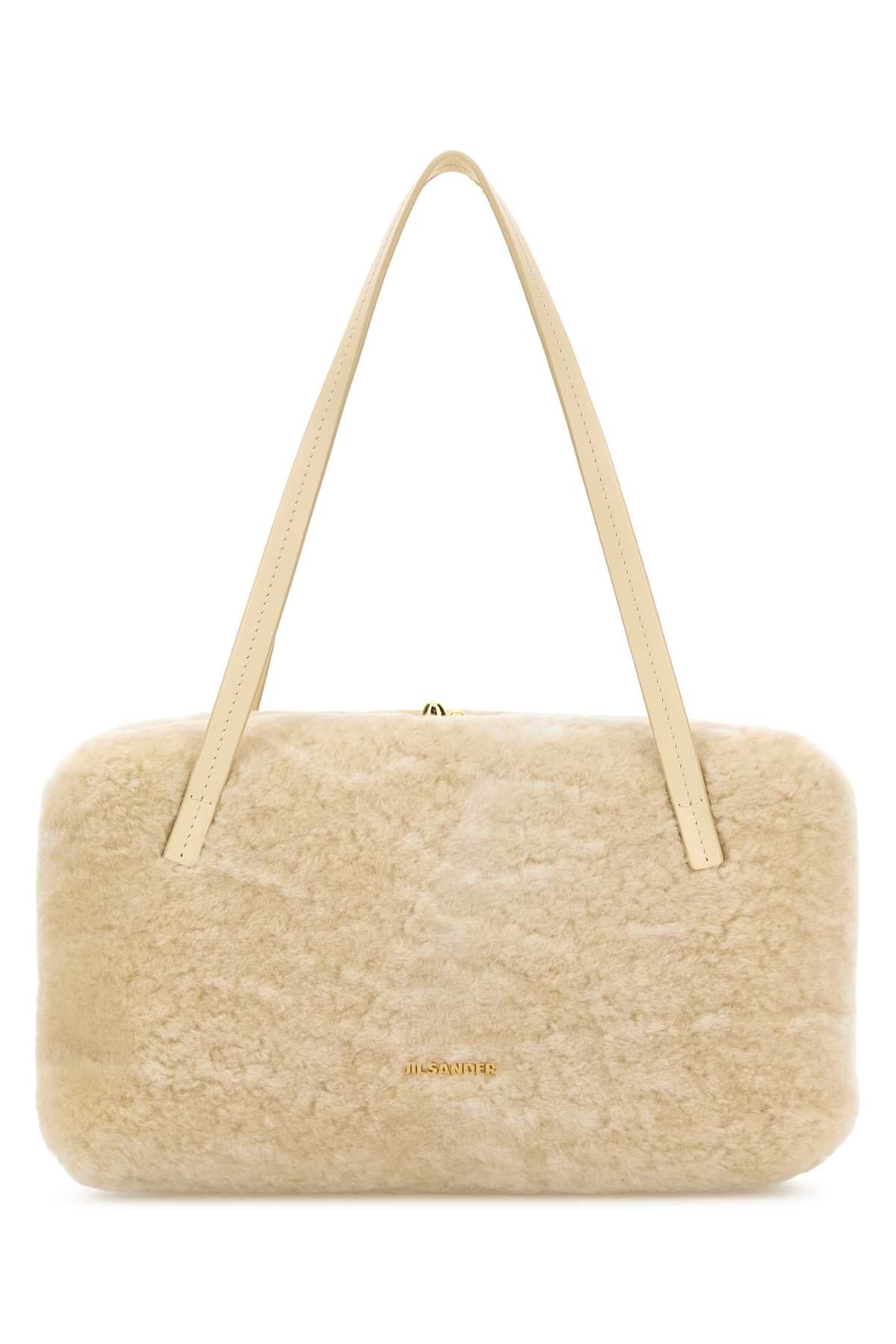 Jil Sander Women Ivory Shearling Goji Pillow Shoulder Bag JIL SANDER