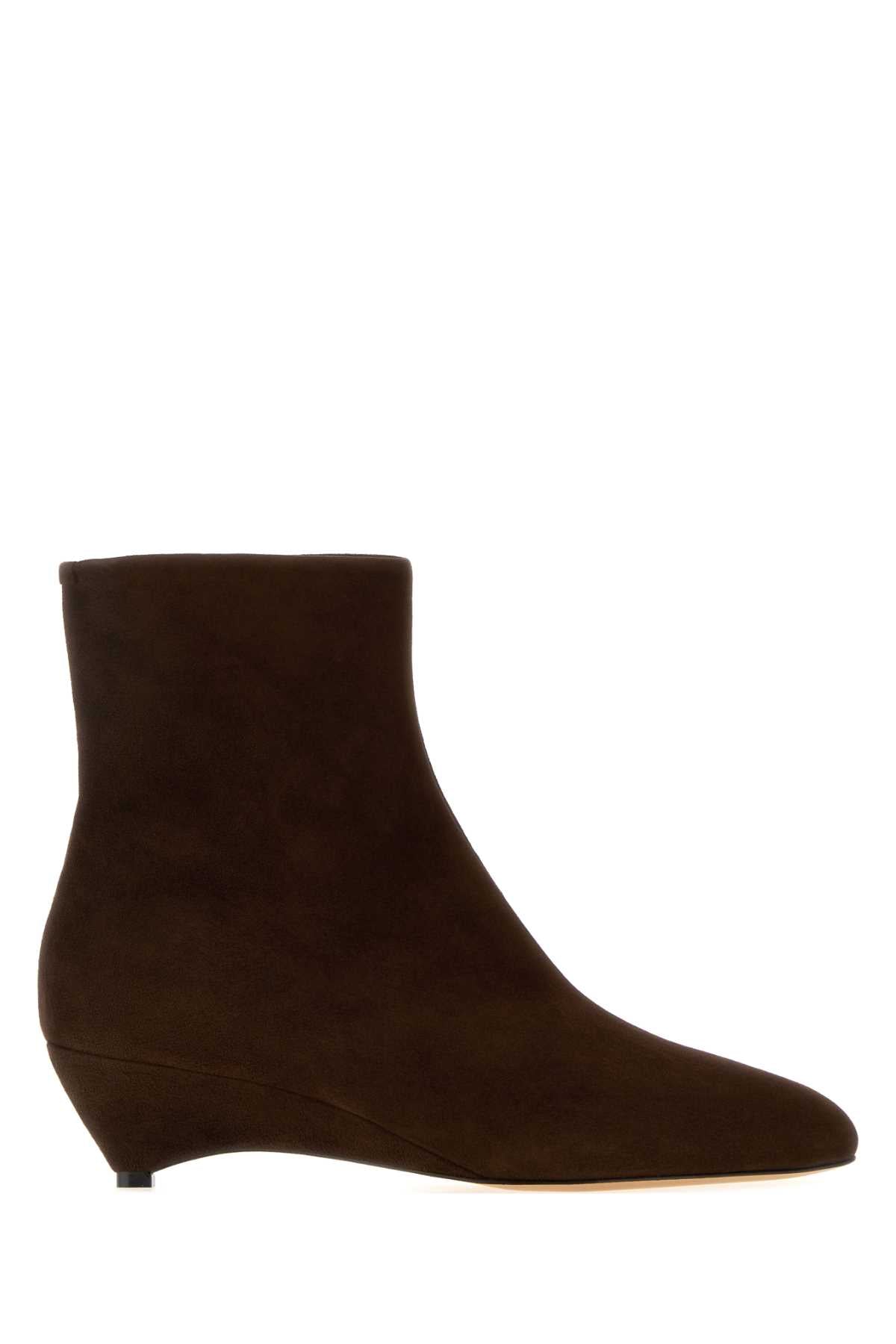 Jil Sander Women Brown Suede Ankle Boots JIL SANDER