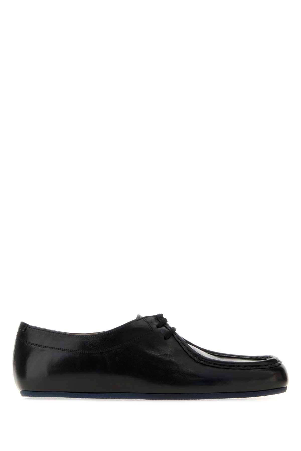Jil Sander Men Black Leather Hood Lace-Up Shoes JIL SANDER