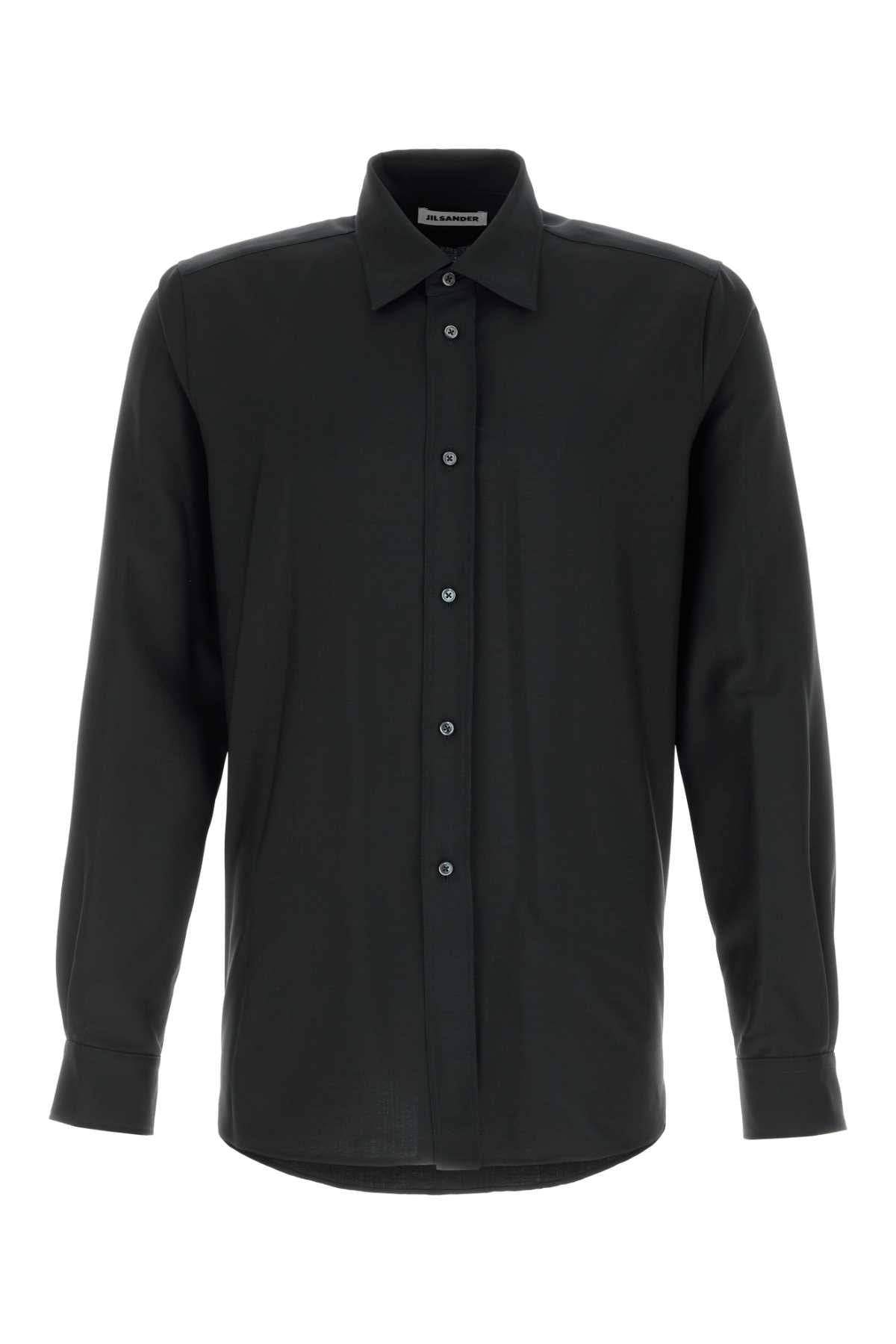 Jil Sander Men Black Wool Blend Shirt JIL SANDER