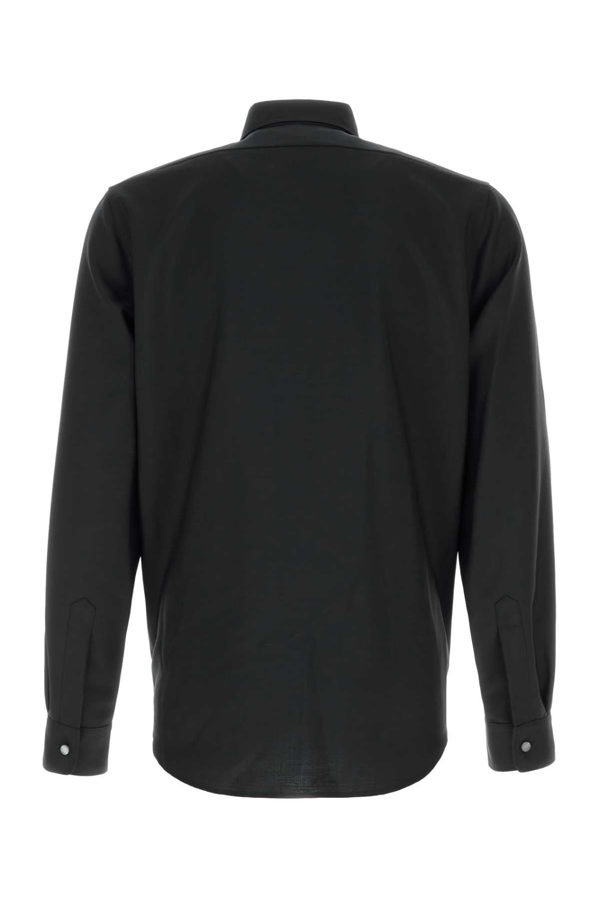 Jil Sander Men Black Wool Blend Shirt JIL SANDER