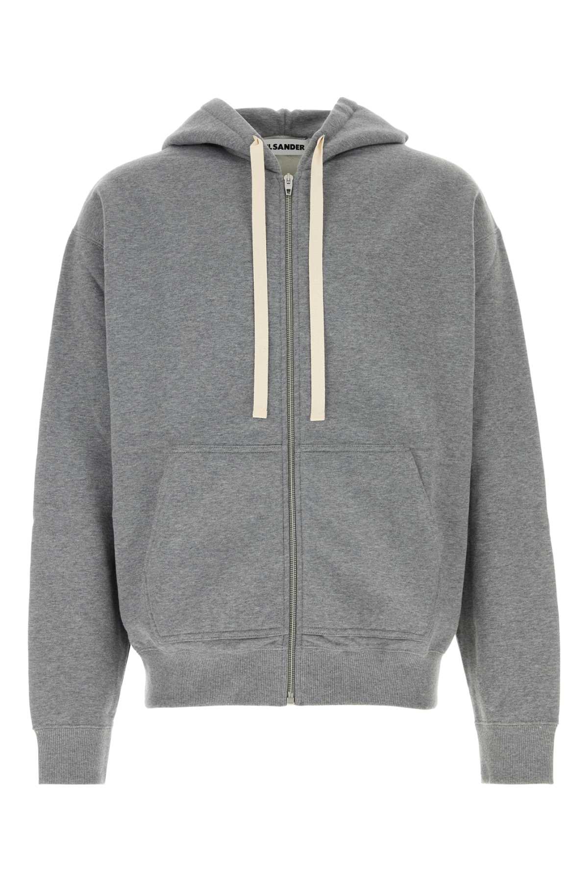 Jil Sander Men Grey Cotton Sweatshirt JIL SANDER