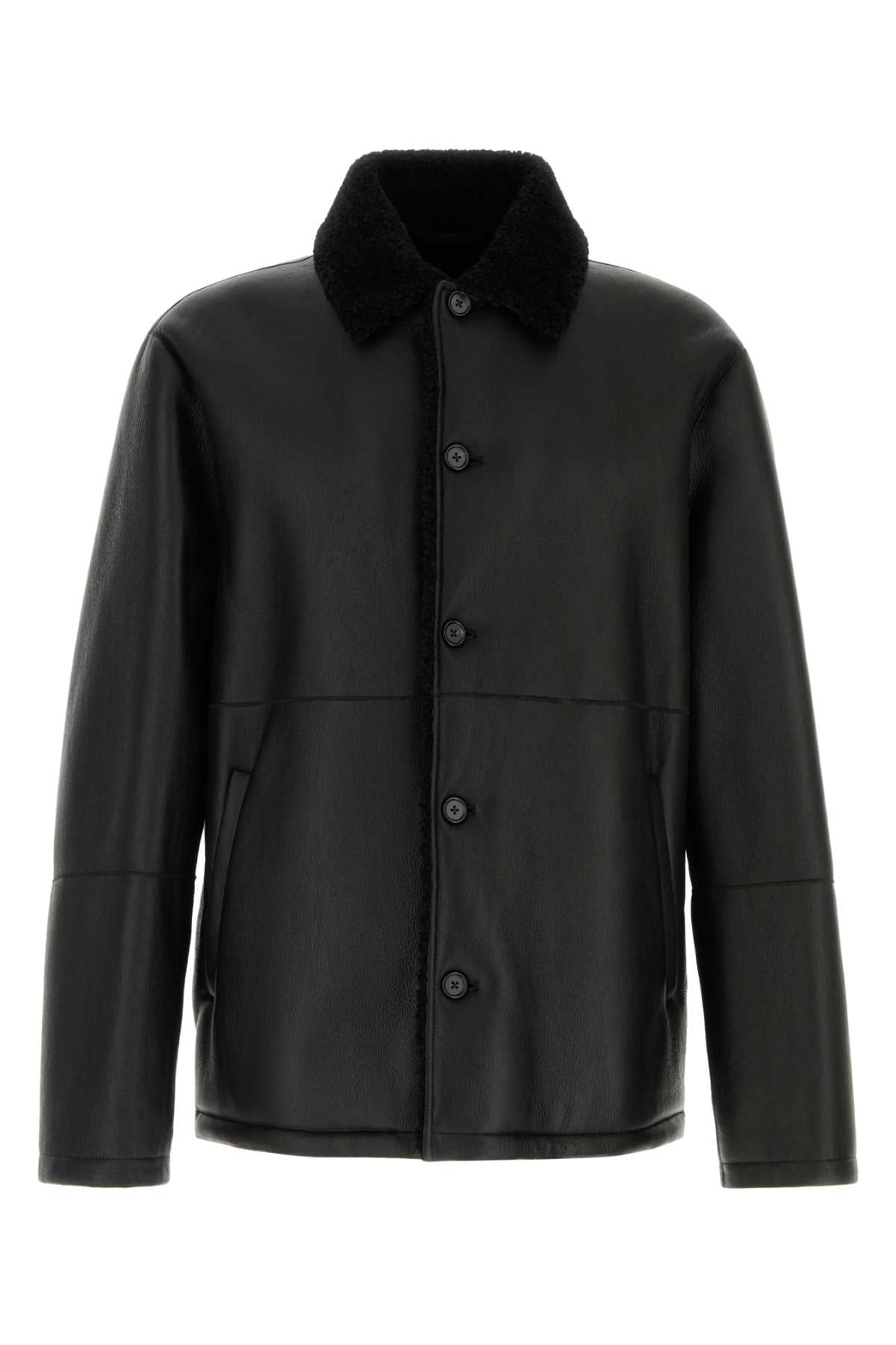 Jil Sander Men Black Shearling Jacket JIL SANDER