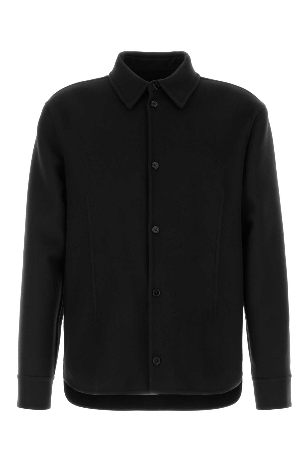 Jil Sander Men Black Wool Shirt JIL SANDER