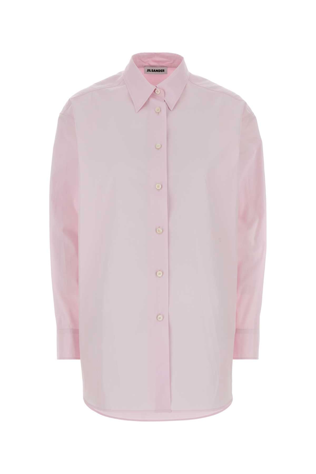 Jil Sander Women Pastel Pink Poplin Oversize Shirt JIL SANDER
