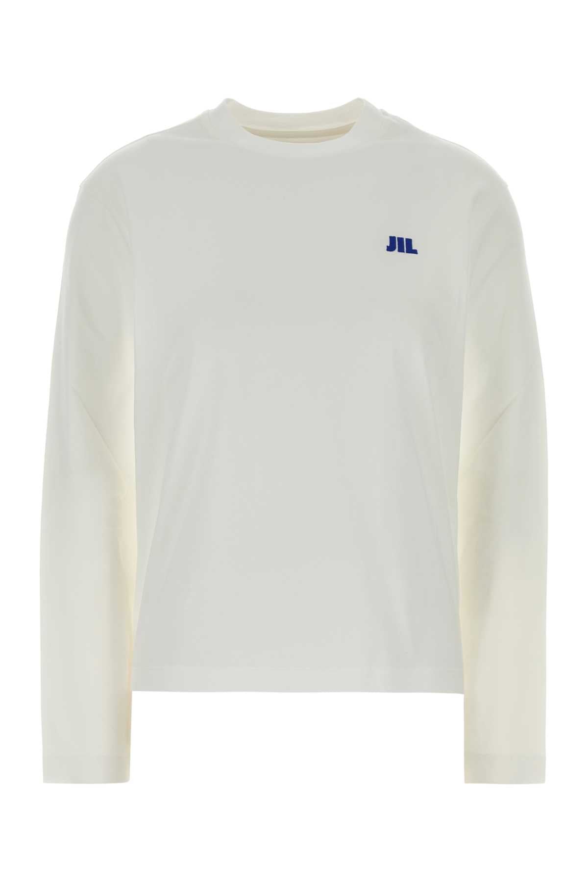 Jil Sander Women White Cotton T-Shirt JIL SANDER