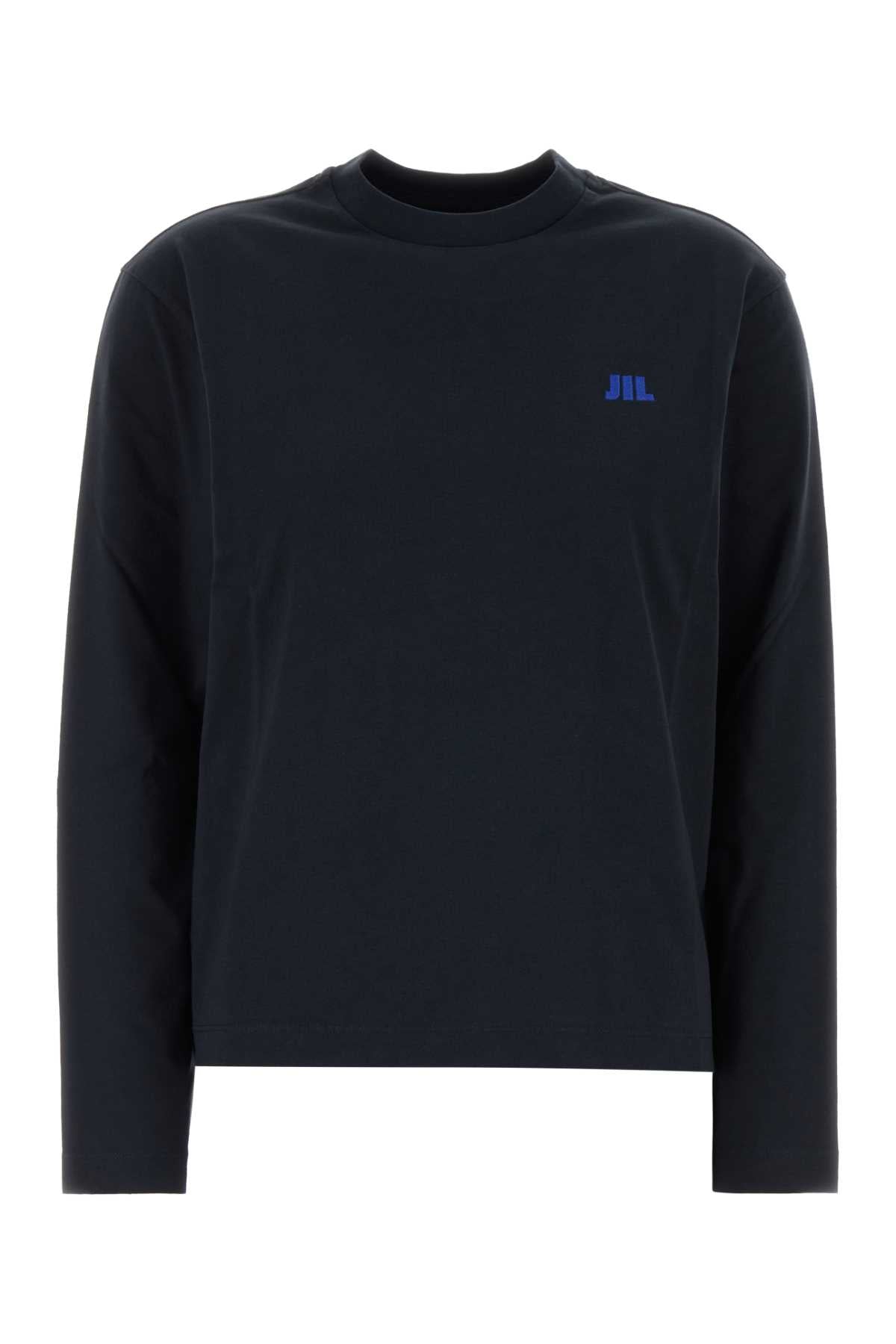 Jil Sander Women Midnight Blue Cotton T-Shirt JIL SANDER