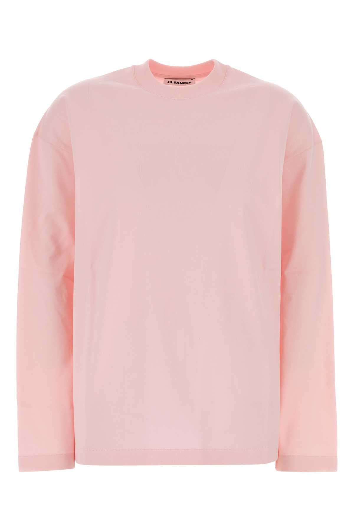 Jil Sander Women Pink Cotton T-Shirt JIL SANDER