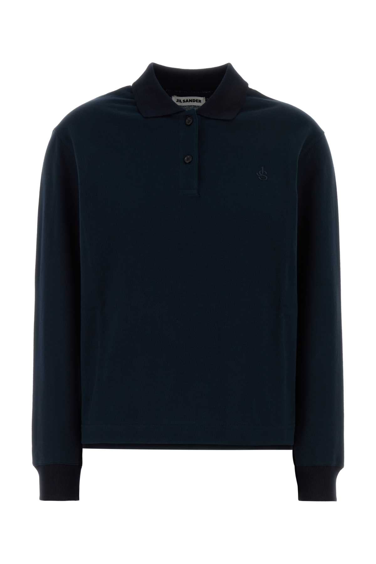 Jil Sander Women Black Piquet Polo Shirt JIL SANDER