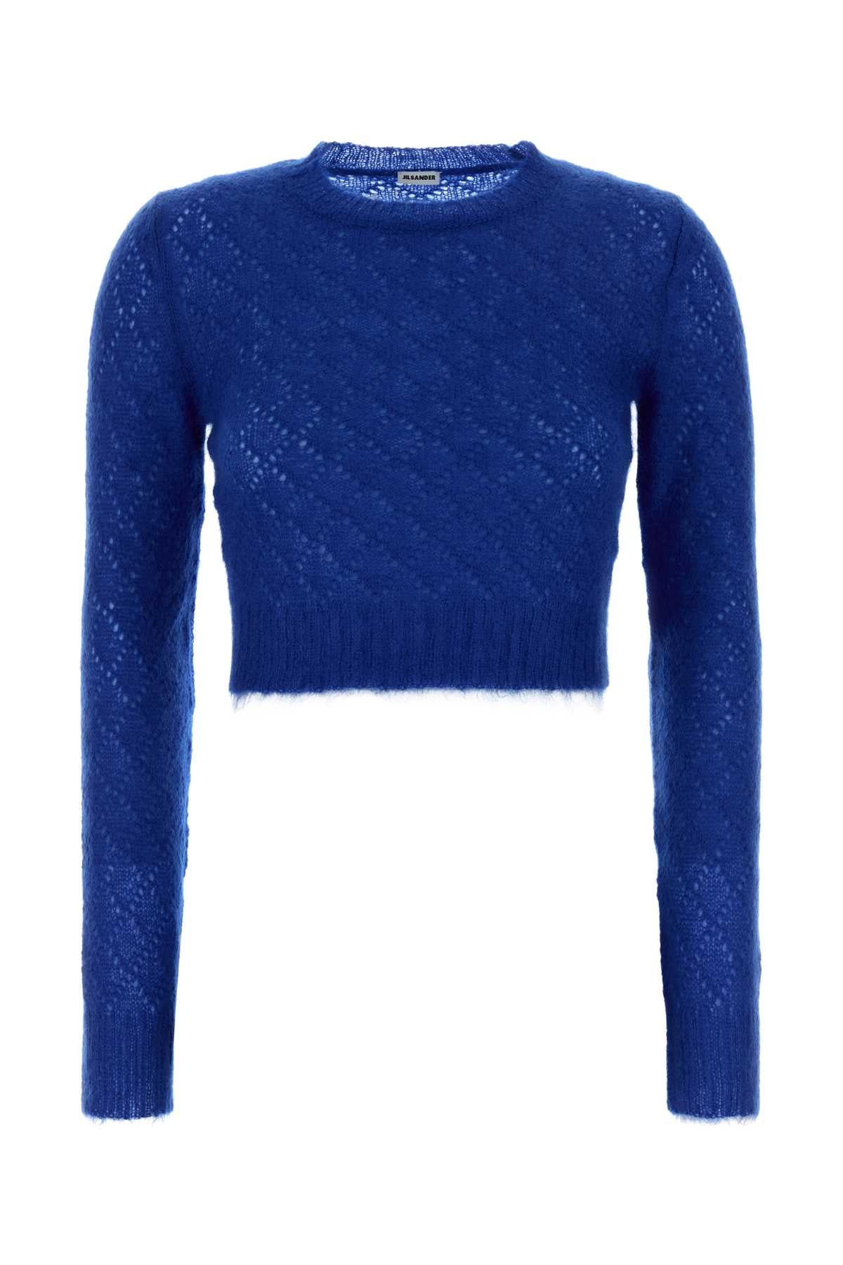 Jil Sander Women Blue Mohair Blend Sweater JIL SANDER