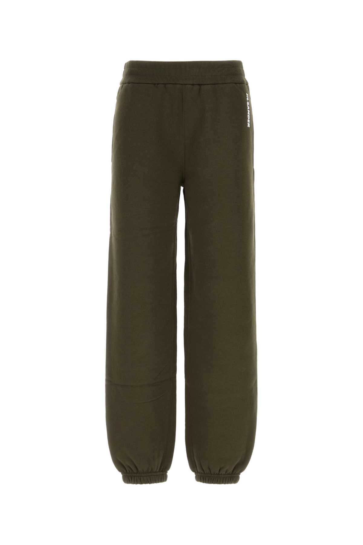 Jil Sander Women Olive Green Cotton Joggers JIL SANDER
