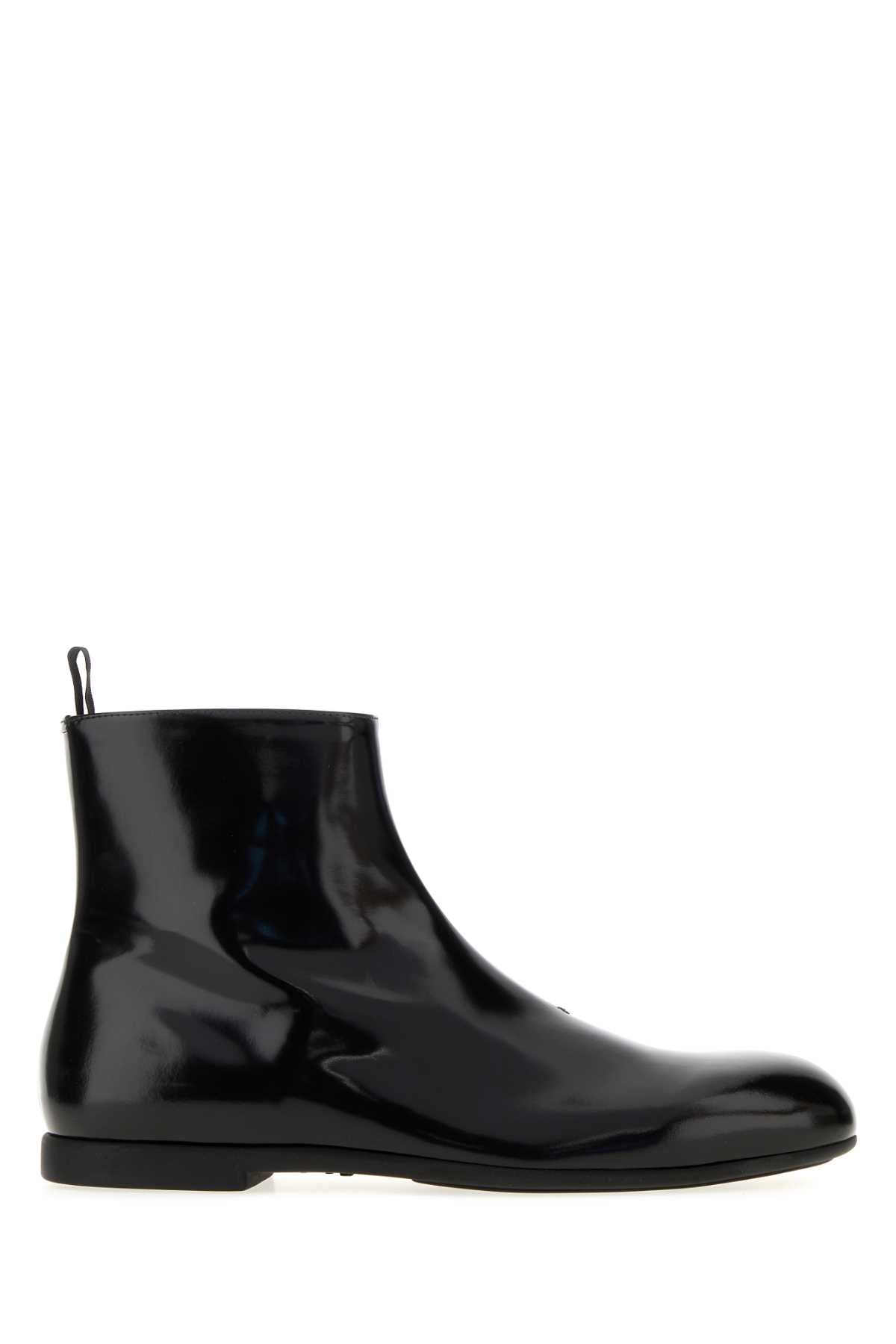 Jil Sander Men Black Leather Ankle Boots JIL SANDER