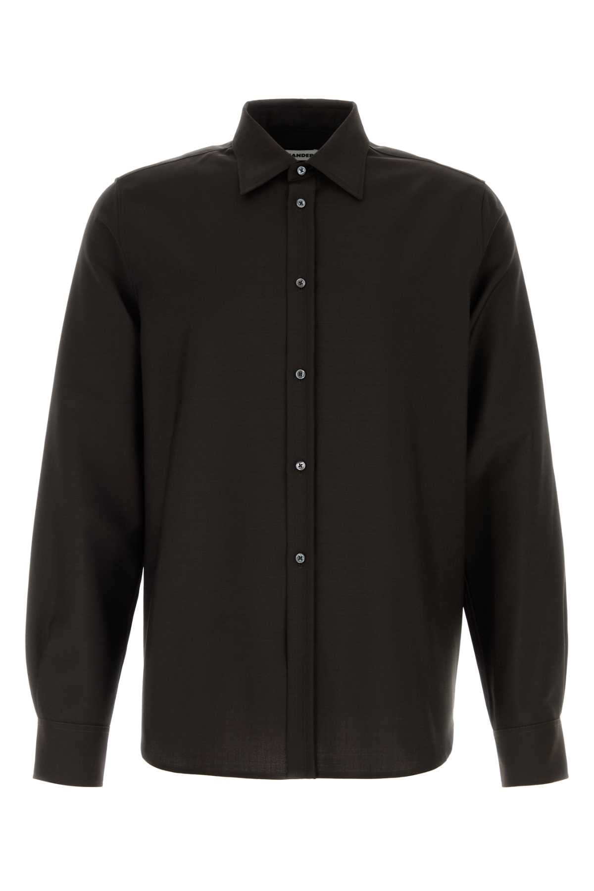 Jil Sander Men Chocolate Wool Blend Shirt JIL SANDER