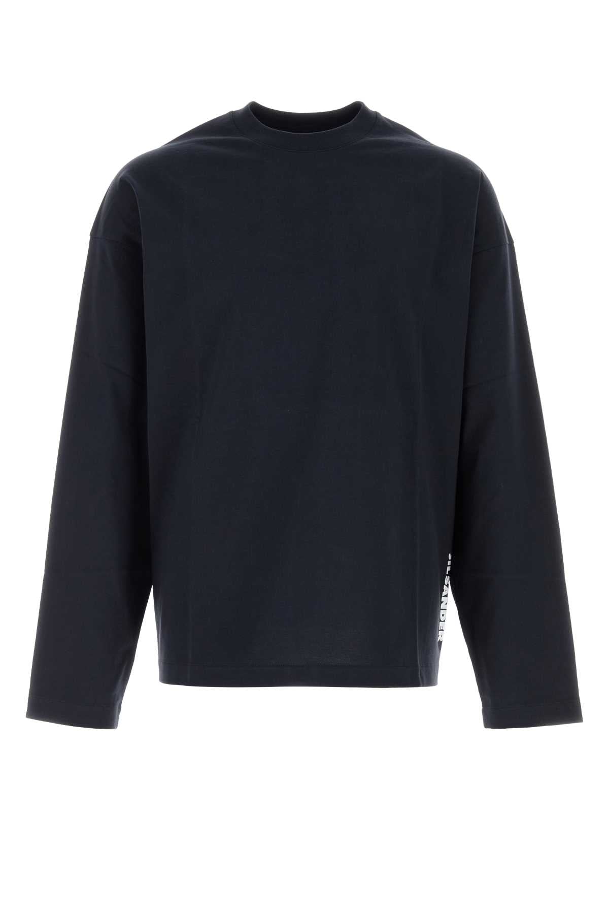 Jil Sander Men Midnight Blue Cotton T-Shirt JIL SANDER