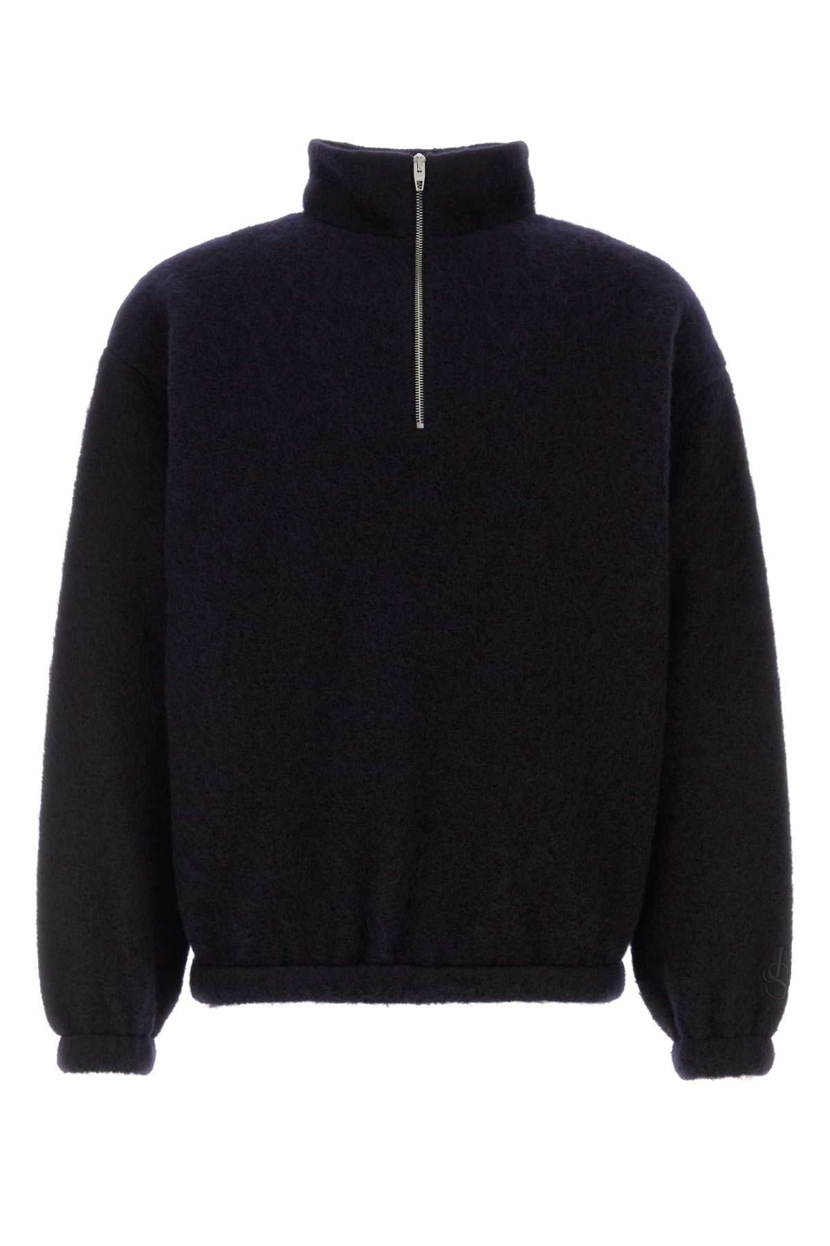 Jil Sander Men Midnight Blue Wool Blend Sweatshirt JIL SANDER