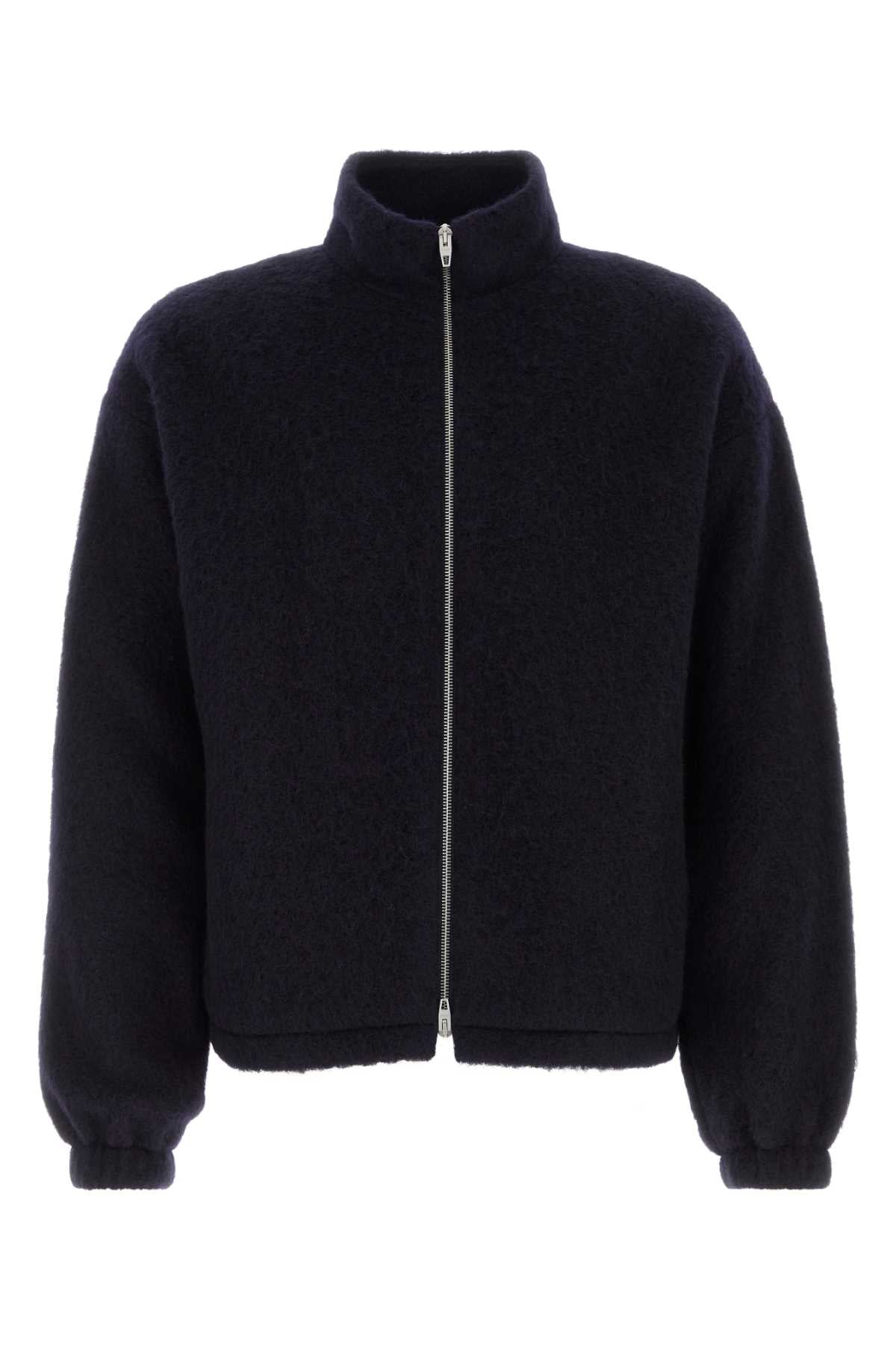 Jil Sander Men Midnight Blue Wool Blend Sweatshirt JIL SANDER