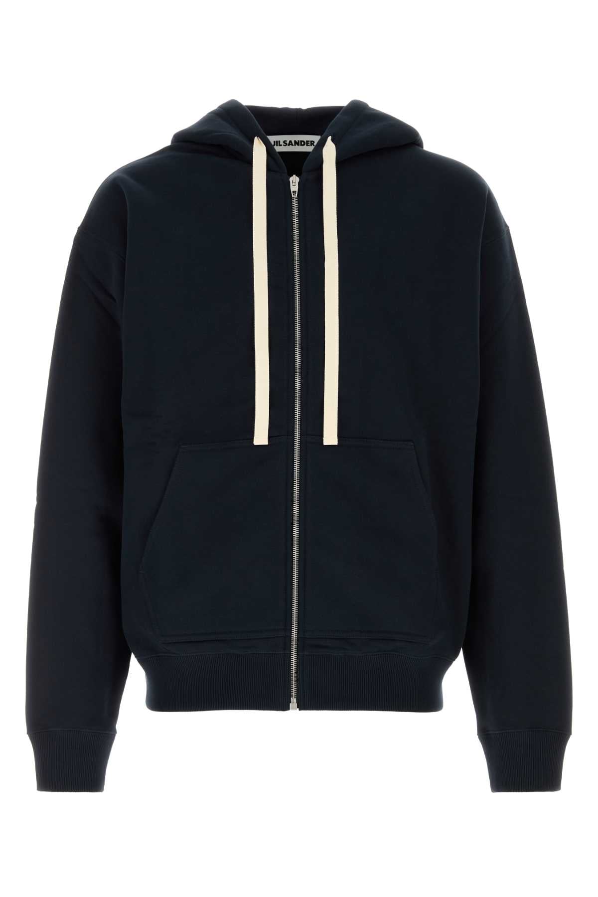 Jil Sander Men Zip Up Sweatshirt W/Hoodie - Pnt JIL SANDER